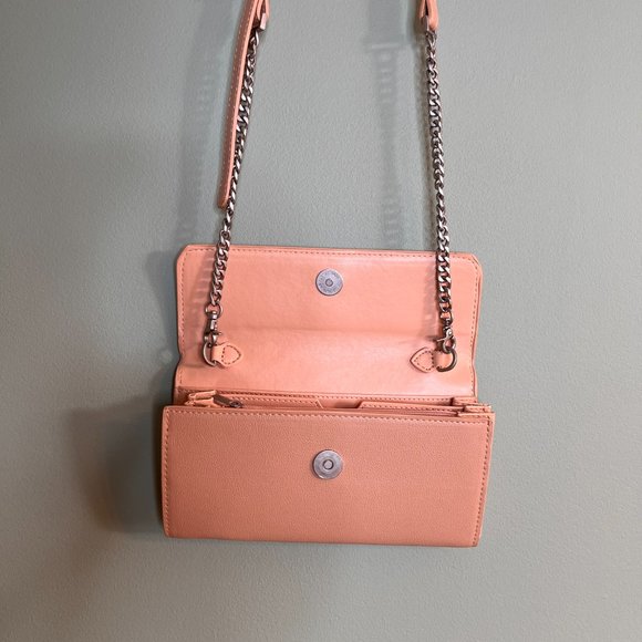 Pixie Mood Across Body Pink Peach with Silver Chain Vegan - Picture 6 of 10